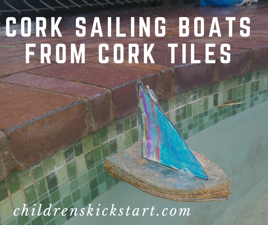 Cork sailing boats from cork tiles - Children's
